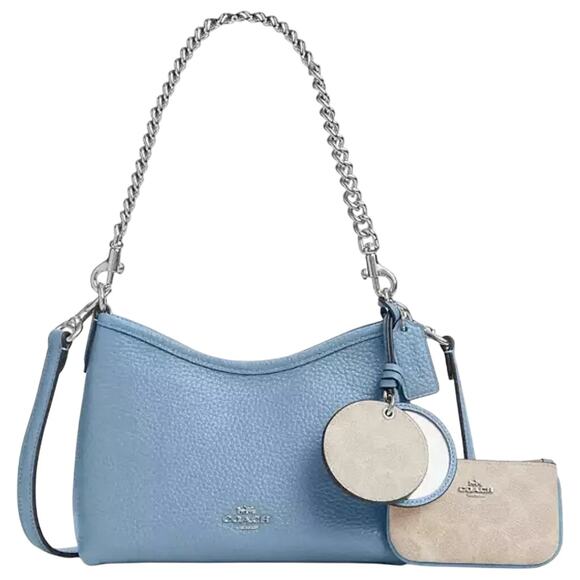Coach Laurel Shoulder Bag with a chain strap Blue NWT - Picture 7 of 7